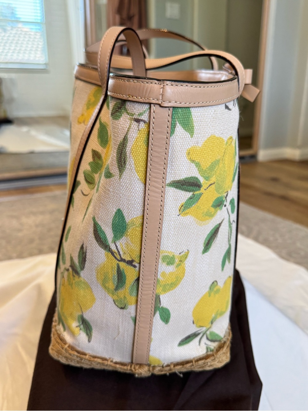 kate spade Espadrille Capri Painterly Canvas Lemon Print Tote - Picture 5 of 11